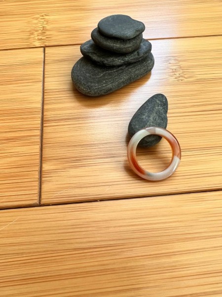 Кольцо из сардоникса (KLU0055) 3 мм гладкое 